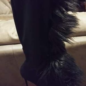 Knee high black heels